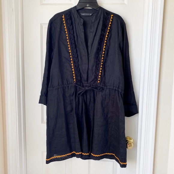 Zara Dresses Zara Black Linen Mini Boho Dress Poshmark